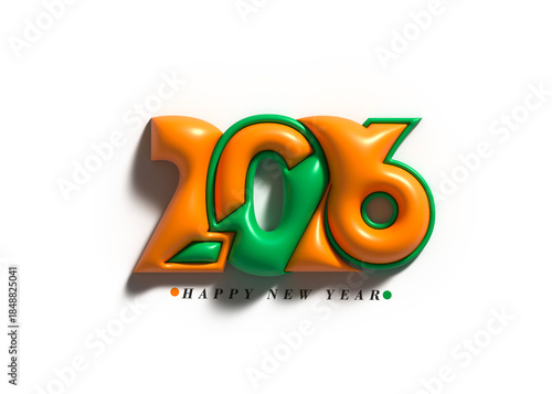 2026 Happy New Year Text Typography Design 