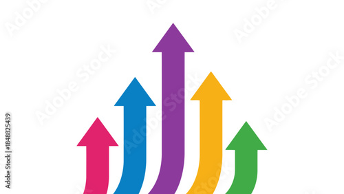 Dynamic Upward Arrows Illustrating Business Progress