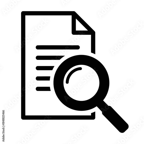 Document and File Search Icon for Business and Data Analysis