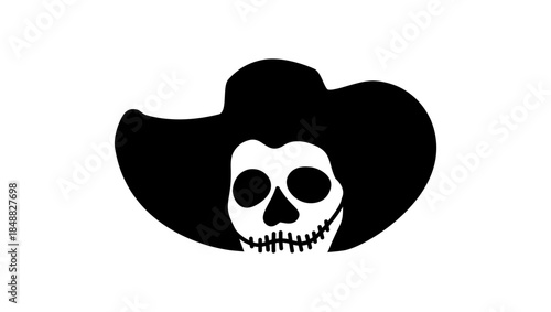 Mexican, Day of the Dead symbol, black isolated silhouette