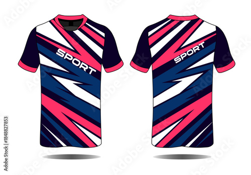 Dynamic Sport T-shirt Design with Bold Colors and Striking Patterns for Athletes and Fitness Enthusiasts