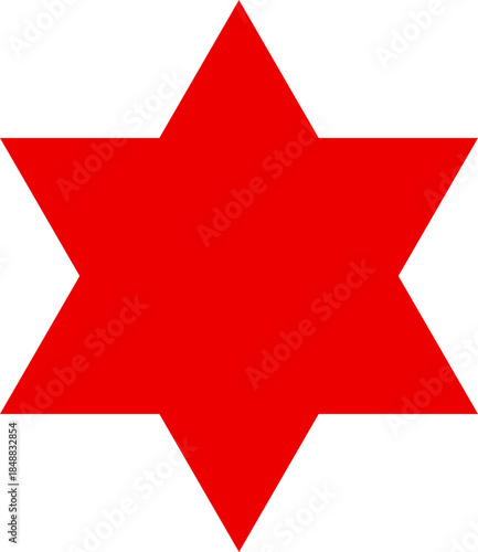 Red six-pointed geometric star icon