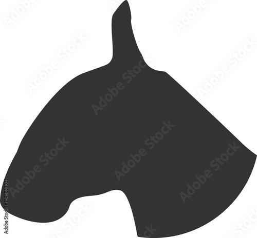 Black bull terrier dog head silhouette