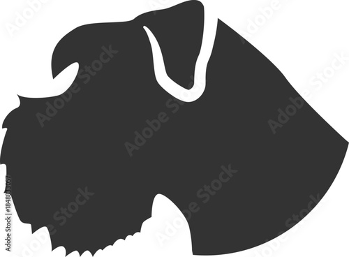 Black schnauzer dog head silhouette icon