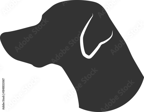 Black labrador dog head profile silhouette