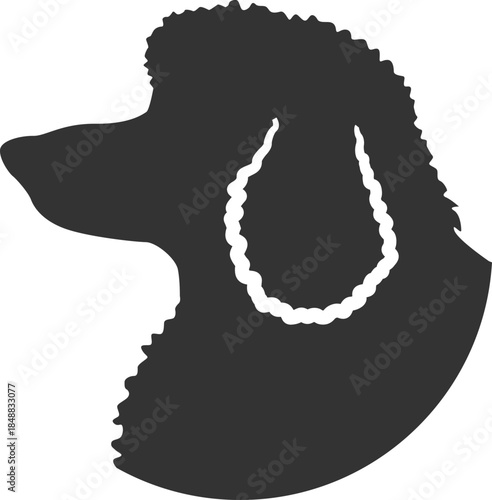 Black spaniel dog head profile silhouette