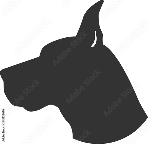 Black great dane dog head silhouette