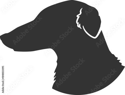Black whippet dog head profile silhouette