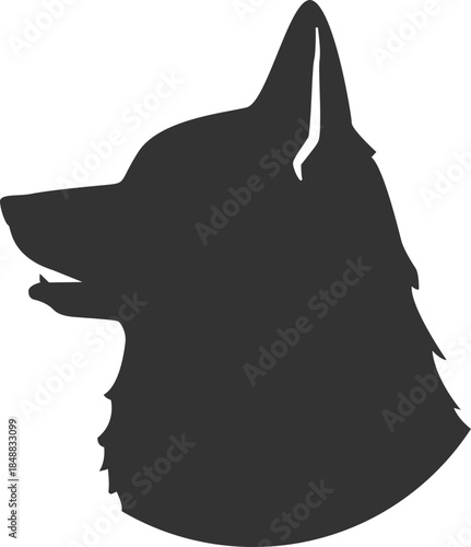 Black german shepherd dog silhouette icon