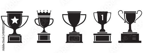 Trophy Cup Icons – Award, Winner & Champion Vector Pack