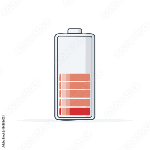 Battery Charging Indicator Displaying Low Energy Capacity - Minimalist Style Illustration