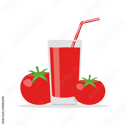Tomato Juice with Fresh Tomatoes Refreshment Drink Healthy Nutrition