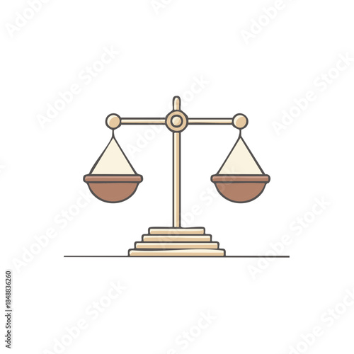 Scales of justice illustration balancing fairness law legality concept symbol