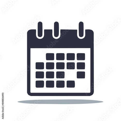 Black wall calendar icon graphic showing events schedule appointments date reminders