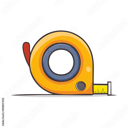 Cartoon Yellow Measuring Tape: Home Improvement, Construction Tool, Equipment, Measurement
