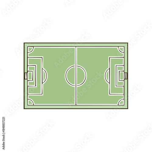 Football soccer field top view vector diagram illustration green design
