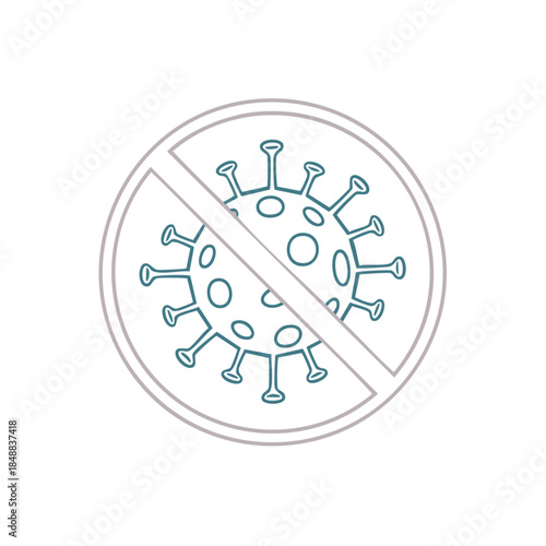 Coronavirus ban vector icon illustrating global pandemic containment and infection prevention