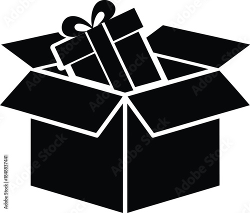 black gift box with bow