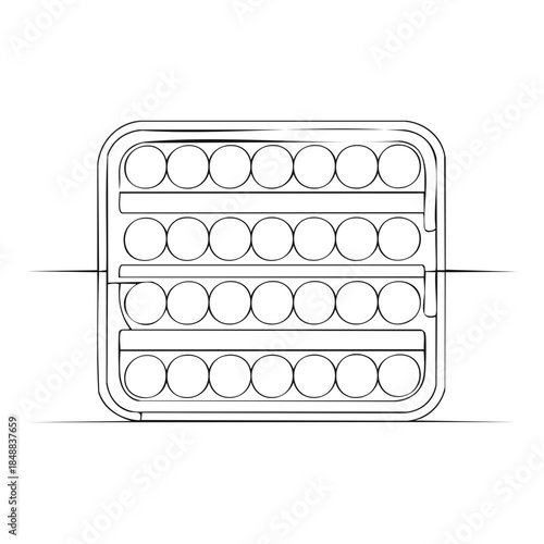 Pop It Fidget Toy Continuous Line Drawing for Mental Health and Stress Relief