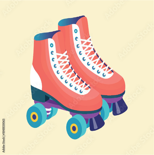 sport, vector, illustration, skate, shoe, skating, activity, roller, wheel, fun, design, vintage, retro, boot, isolated, style, fitness, symbol, leisure, footwear, art, summer, background, lifestyle,
