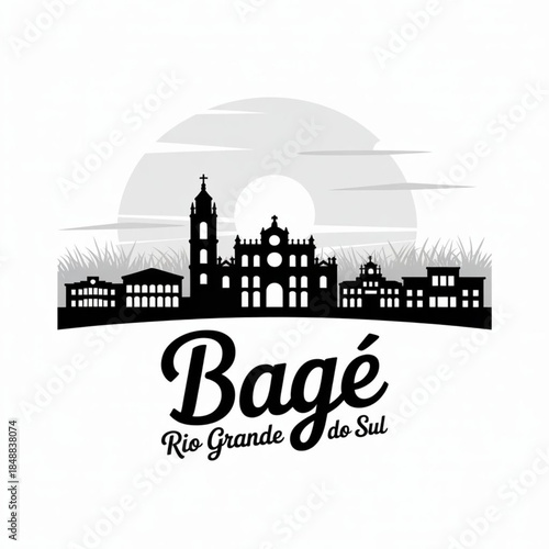 Bagé Rio Grande do Sul Skyline Silhouette — A Historic Frontier City of Southern Brazil Vector Illustration