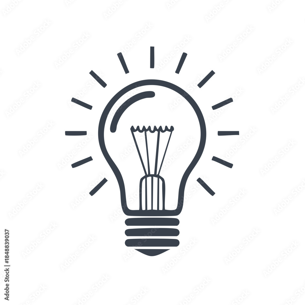 Fototapeta premium Illuminating Innovation: Lightbulb Depiction Symbolizing Ideas, Brightness, and Creative Solutions