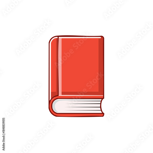 Closed Red Book Illustration Learning Resource Textbook Reading Material