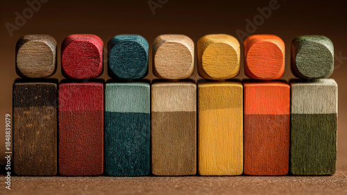 Equity diversity inclusion and belonging concept illustrated with colorful wooden blocks