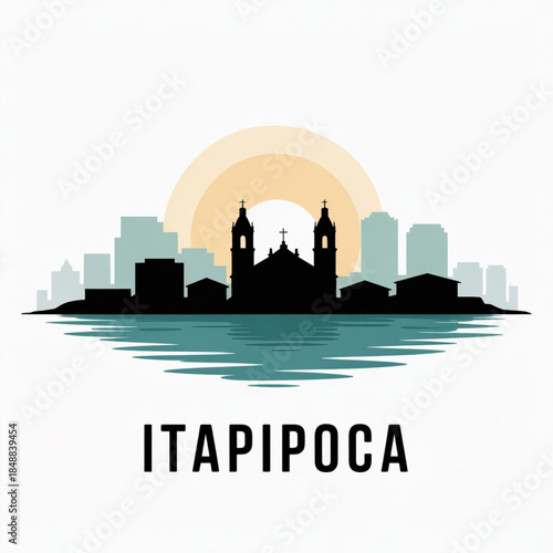 Wallpaper Mural Itapipoca Skyline Silhouette — A Coastal Interior City of Ceará Brazil Vector Illustration Torontodigital.ca