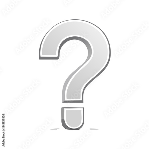 Three dimensional question mark. Frequently asked questions icon concept