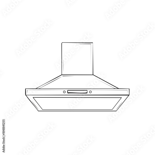 Kitchen exhaust fan line drawing for cooking ventilation appliances simple outline