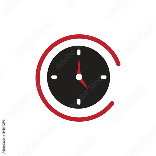 clock  logo icon illustration flat