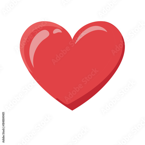 Red Heart Love Symbol Icon Vector Illustration Valentines Day