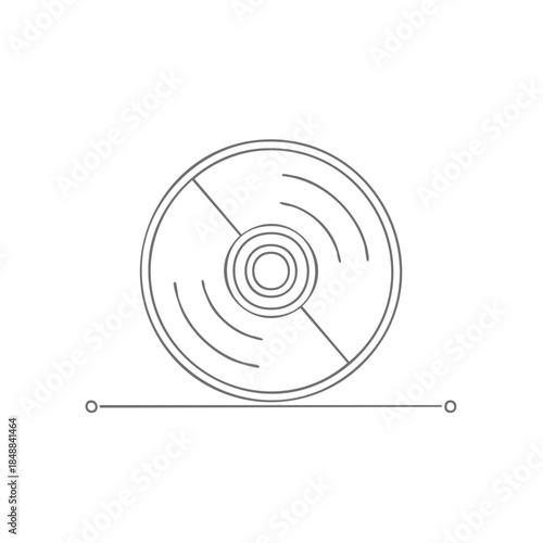 Conceptual Circular Vinyl Disk with a Line Element Simple Audio Storage Device Design