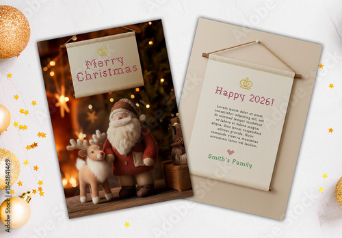 Wool Santa Style Christmas Card