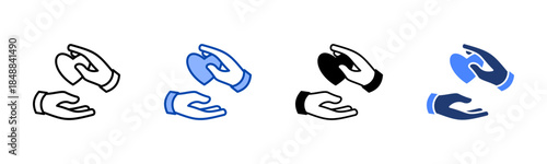 Interaction icon set multiple style collection