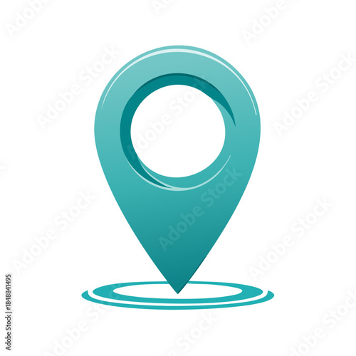 Teal Location Pointer Icon Illustrating Navigation and Spatial Positioning