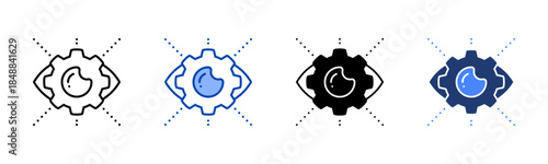 Perception icon set multiple style collection