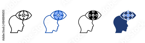 Concentration icon set multiple style collection