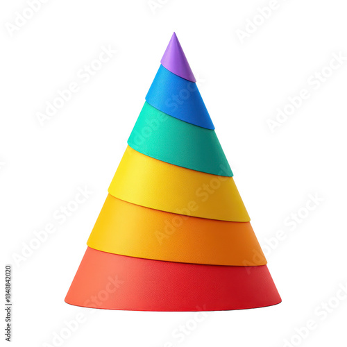 Colorful party hat cone isolated PNG.