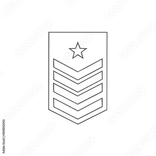 Military Rank Insignia Graphic Depiction of Army Sergeant Major's Sleeve Chevron Badge