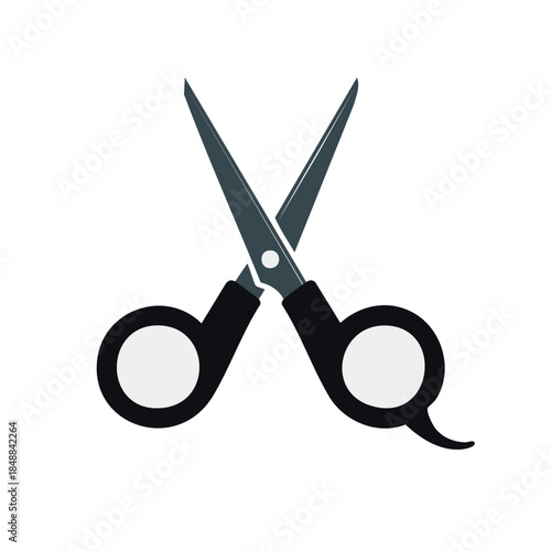 Open barber scissors cutting symbol cutting tool professional shears isolated
