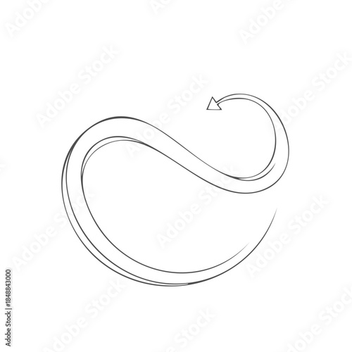 Curved Arrow Trajectory Line Graphic Directional Vector Art Motion
