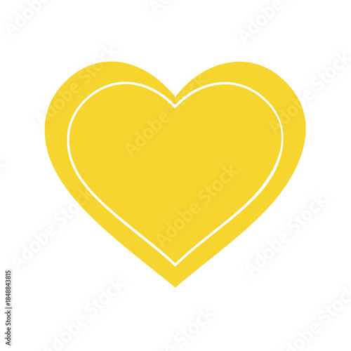 Free Download Heart Icon Yellow Symbol of Love and Romance Valentines Day Design Element - GFXLoad