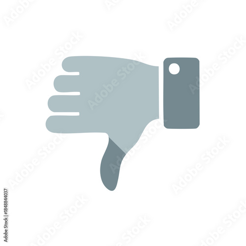 Gray Thumbs Down Icon Hand Gesture Dislike Negative Feedback No Concept Isolated