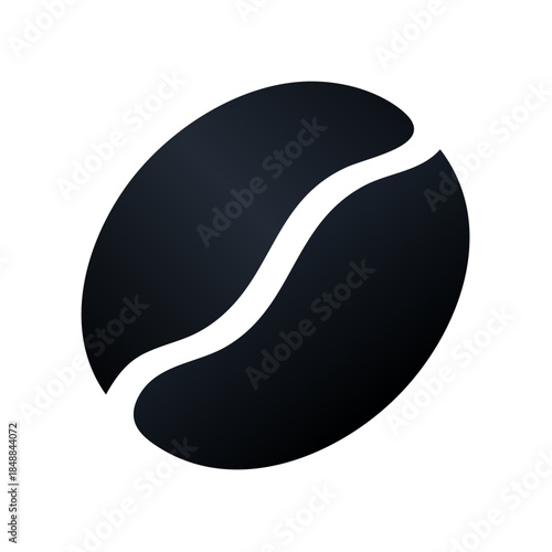 Coffee Bean Graphic Isolated Illustration - Dark Roast Simple Design Element on White