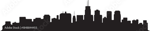 City Skyline Silhouette – Urban Cityscape Black Vector on White”