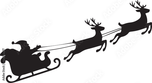 santa claus and reindeer christmas, vector, tree, decoration, holiday, winter, christmas tree, snow, merry, green