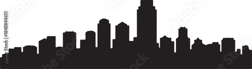 City Skyline Silhouette – Urban Cityscape Black Vector on White”