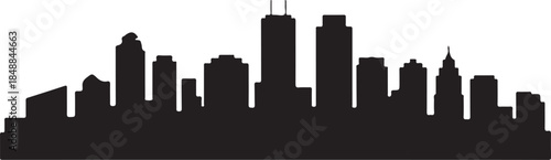 City Skyline Silhouette – Urban Cityscape Black Vector on White”